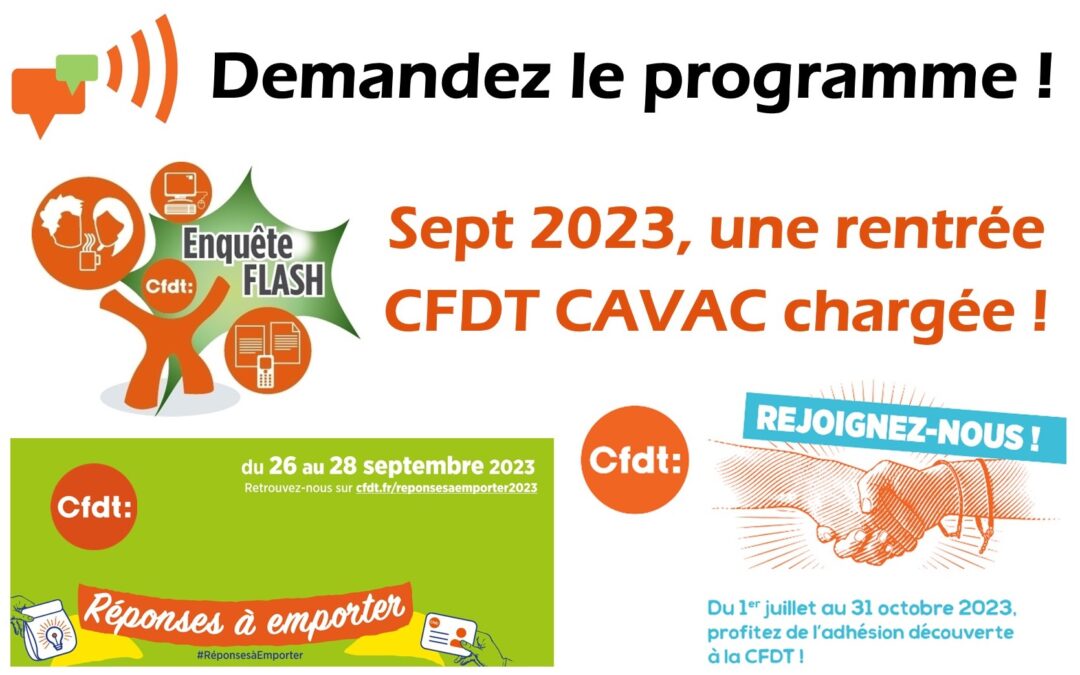 Un agenda CFDT CAVAC chargé pour cette rentrée !