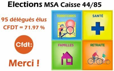 MSA 85, 32 délégués CFDT élus. Merci !