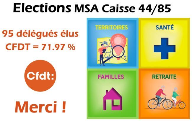 MSA 85, 32 délégués CFDT élus. Merci !